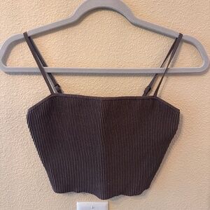 Aritzia Babaton Sculpt Knit Squareneck Cropped Tank